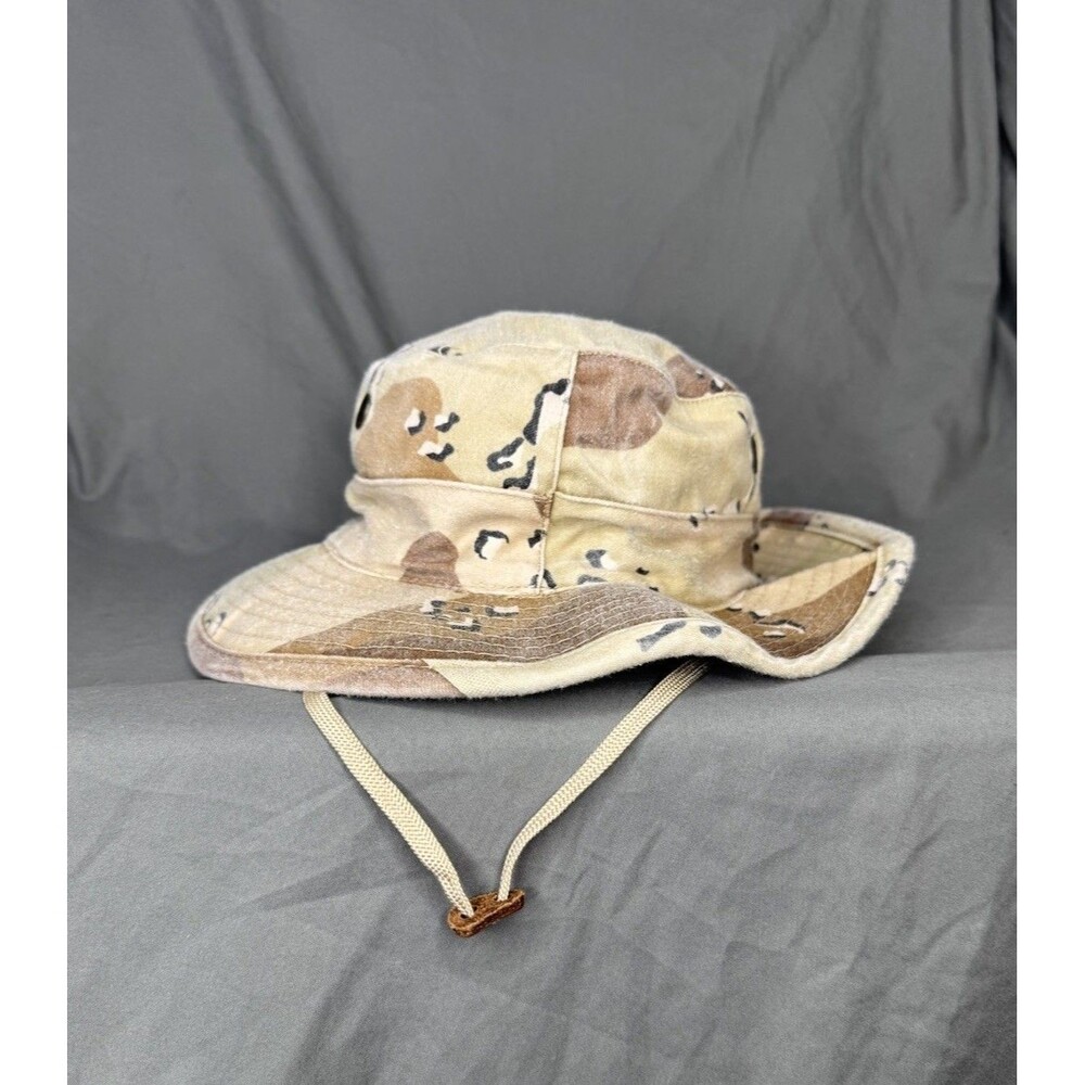 Vintage Military Chocolate Chip Camo Bucket Hat Size 7 Army Hot Weather Boonie